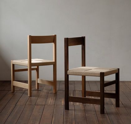 Color natural cuerda tejida de madera maciza trenzado asiento silla de comedor para restaurante con una exquisita artesanía