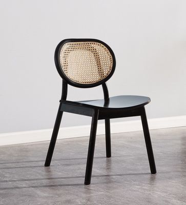 Muebles de madera maciza de hotel de lujo de época silla de comedor para restaurante en negro