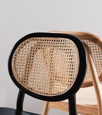 Muebles de madera maciza de hotel de lujo de época silla de comedor para restaurante en negro