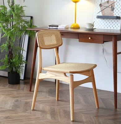 Muebles de comedor Vintage Hotel de lujo Restaurante Rattan natural Silla de comedor de madera sólida para eventos