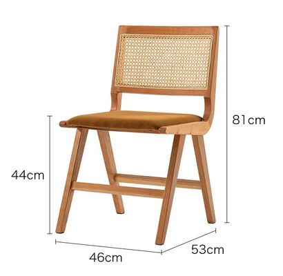 Muebles para el hogar acabado lacado silla de comedor de madera sólida con cojín y respaldo de rotín natural para muebles de diseño moderno