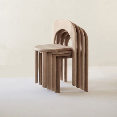 No, silla de comedor de madera natural plegada y apilada, servicio OEM aceptado.