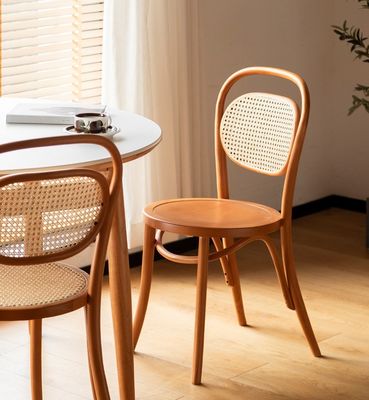Silla de comedor Rattan tejido natural y madera sólida de con servicio OEM aceptado