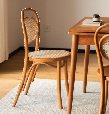 Silla de comedor Rattan tejido natural y madera sólida de con servicio OEM aceptado