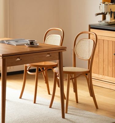 Silla de comedor Rattan tejido natural y madera sólida de con servicio OEM aceptado