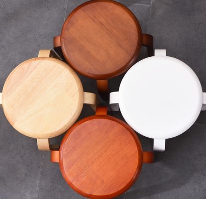 Servicio OEM Aceptado Moda taburete simple Household moderno pequeño redondo de madera sólida sillas apilables taburete de madera curva taburete de madera