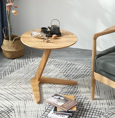 Muebles de sala de estar Modernas mesas redondas de café con base de madera maciza