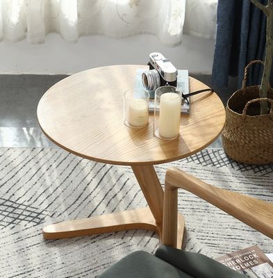 Muebles de sala de estar Modernas mesas redondas de café con base de madera maciza