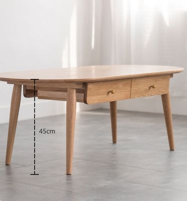 Muebles de sala de estar de madera moderna W120*D60*H45CM Mesa de café de madera sólida con embalaje de correo