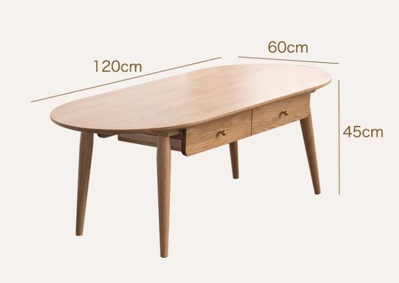 Muebles de sala de estar de madera moderna W120*D60*H45CM Mesa de café de madera sólida con embalaje de correo
