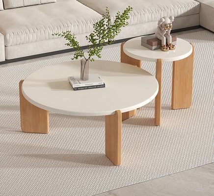 Se acepta el servicio OEM Personalizar Modernos Conjuntos de mesa redonda de madera sólida Fin Mesa de café Muebles de sala de estar Mesa lateral de madera