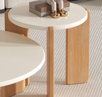 Se acepta el servicio OEM Personalizar Modernos Conjuntos de mesa redonda de madera sólida Fin Mesa de café Muebles de sala de estar Mesa lateral de madera
