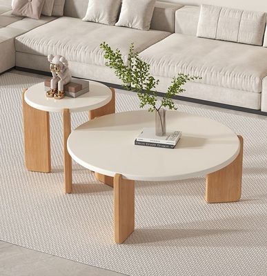 Se acepta el servicio OEM Personalizar Modernos Conjuntos de mesa redonda de madera sólida Fin Mesa de café Muebles de sala de estar Mesa lateral de madera