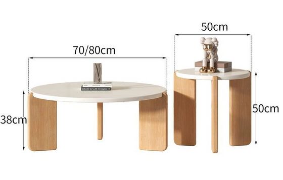 Se acepta el servicio OEM Personalizar Modernos Conjuntos de mesa redonda de madera sólida Fin Mesa de café Muebles de sala de estar Mesa lateral de madera