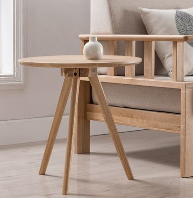 Mesa de café de madera sólida redonda de diseño moderno para el salón W32/40/50*D32/40/50*H30/40/51CM