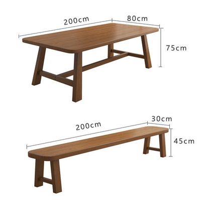 Mesa de comedor rectangular nórdica moderna con marco de madera sólida para restaurante y hotel