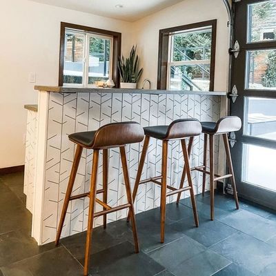 No hay taburete de bar de madera moderna plegada para cocina y comedor sin plegado