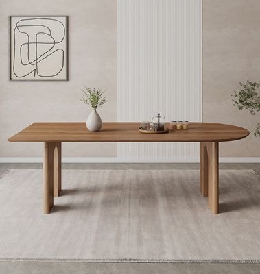 Muebles para el hogar nórdicos modernos Mesa de comedor rectangular de madera maciza con nuez
