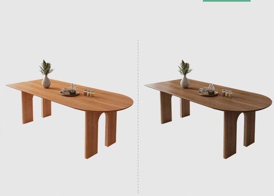 Muebles para el hogar nórdicos modernos Mesa de comedor rectangular de madera maciza con nuez