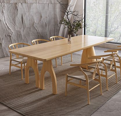 Mesa de madera natural de diseño moderno rectangular para muebles de eventos