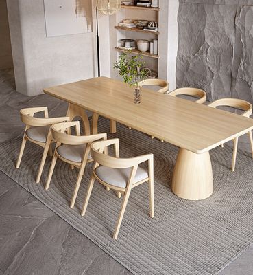 Mesa de madera natural de diseño moderno rectangular para muebles de eventos