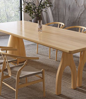 Mesa de madera natural de diseño moderno rectangular para muebles de eventos