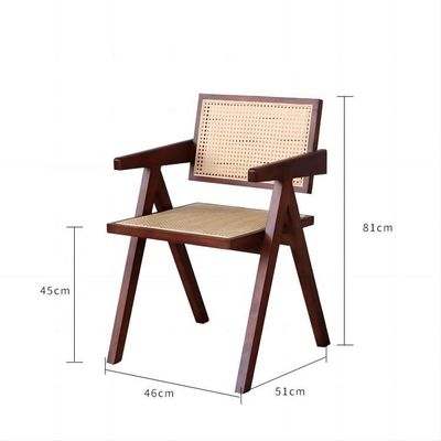 Muebles de comedor Nordic Luxury Vintage Silla de rotín Balcón Ocio Silla plegable de madera con embalaje de correo Y