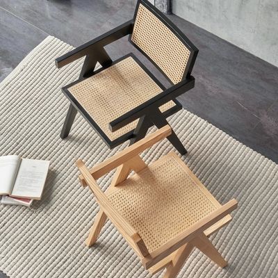 Muebles de comedor Nordic Luxury Vintage Silla de rotín Balcón Ocio Silla plegable de madera con embalaje de correo Y