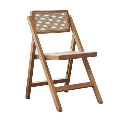 Muebles de comedor Nordic Luxury Vintage Silla de rotín Balcón Ocio Silla plegable de madera con embalaje de correo Y