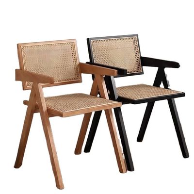 Morden Dining Fruniture silla de comedor específica para el jardín de la caña de vintage Rattan Wicker Silla de madera en el comedor del hotel