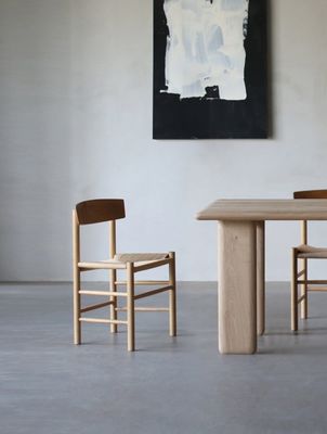 2023 Silla de roble de cordón tejido de madera moderna para muebles para el hogar en restaurantes, hoteles y cafeterías