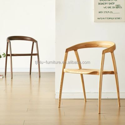 Casa Muebles de lujo silla de comedor moderna con marco de madera maciza y diseño de asiento único