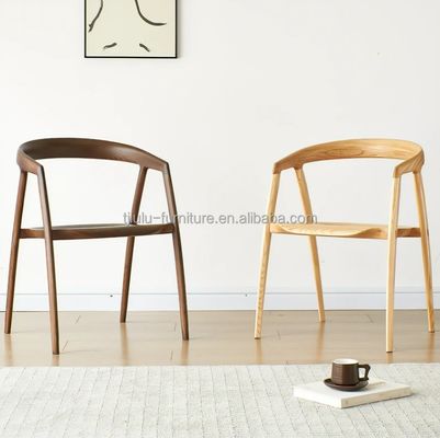 Casa Muebles de lujo silla de comedor moderna con marco de madera maciza y diseño de asiento único