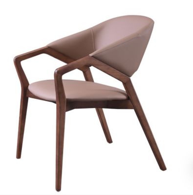 2023 Diseño Moderno de madera maciza PU de cuero Sala de comedor Restaurante silla para el hogar Muebles generales NO Plegable