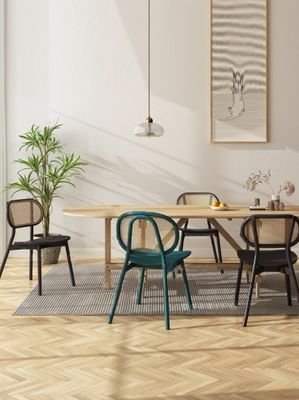Diseño moderno silla de comedor de rodillo con marco de madera de ceniza para muebles de restaurante