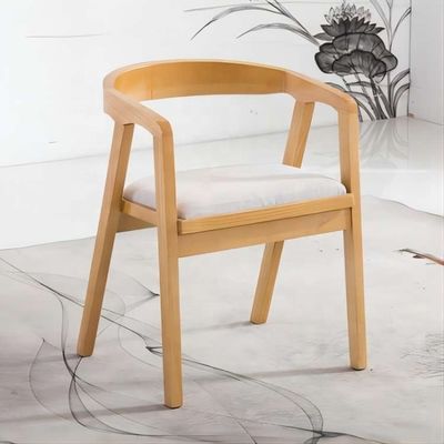 Muebles de restaurante Silla de comedor de madera estilo nórdico PU / tejido de cuero tapizado Silla de madera moderna para restaurante
