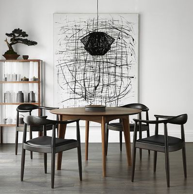 Silla de cuero de PU Silla de comedor de madera W61*D55*H76CM para restaurantes de diseño nórdico moderno en 2023