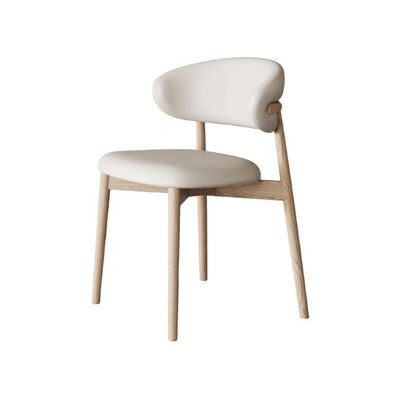 Silla de comedor de madera sólida de PU moderna para restaurantes y cafeterías de diseño nórdico estilo de diseño 2023