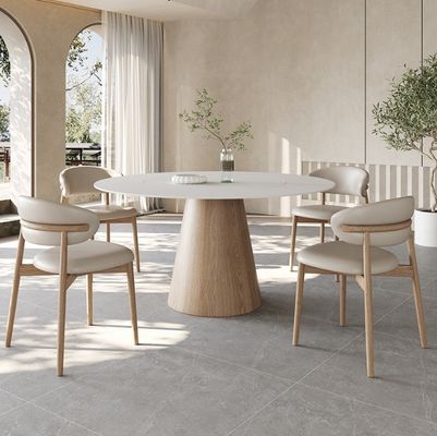 Silla de comedor de madera sólida de PU moderna para restaurantes y cafeterías de diseño nórdico estilo de diseño 2023