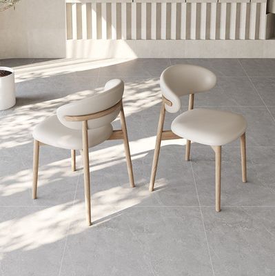 Silla de comedor de madera sólida de PU moderna para restaurantes y cafeterías de diseño nórdico estilo de diseño 2023