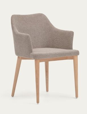 Muebles de hoteles y restaurantes de color natural tapizados sillas de madera maciza