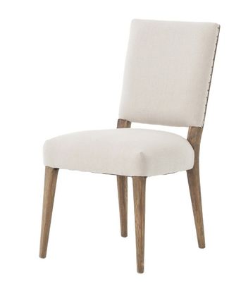 Restaurante Hotel Silla de comedor de madera sólida con acabado de nitrolaca y tapicería de tela moderna