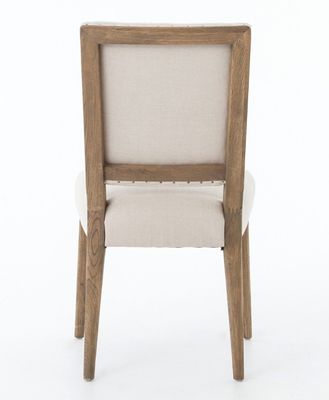 Restaurante Hotel Silla de comedor de madera sólida con acabado de nitrolaca y tapicería de tela moderna