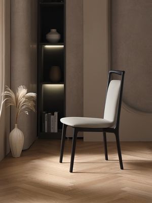 Inicio Muebles de estilo nórdico moderno Restaurante Sala de comedor Sillas de comedor de madera con acabado de nitrolaca