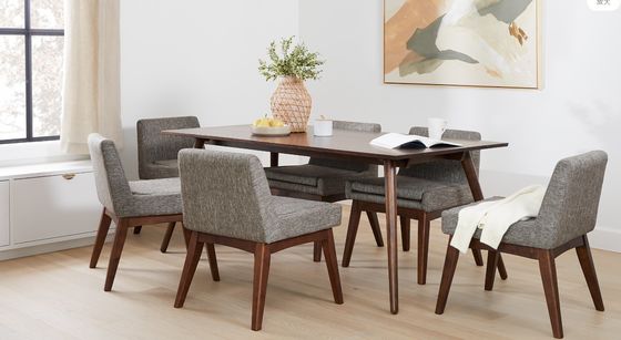 Embalaje del correo Nórdico Moderno estructura de madera de tela silla de comedor para restaurante hotel marco de madera de caucho