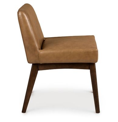 Silla de comedor de restaurante W57*D57*H76CM con marco de madera sólida y tapicería de cuero PU en estilo moderno nórdico