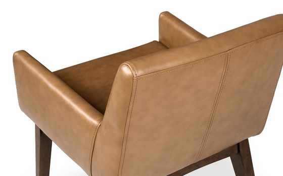 Silla de comedor de restaurante W57*D57*H76CM con marco de madera sólida y tapicería de cuero PU en estilo moderno nórdico