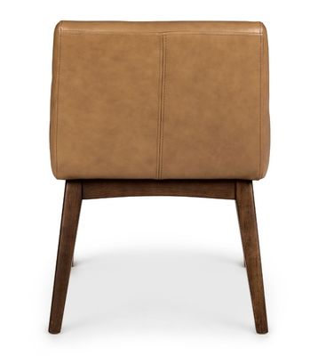 Silla de comedor de restaurante W57*D57*H76CM con marco de madera sólida y tapicería de cuero PU en estilo moderno nórdico