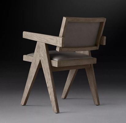 Hotel de primer nivel Restaurante Casa con comedor sillas modernas de madera con reposabrazos y acabado de nitrolacquer