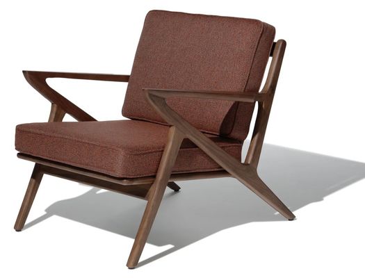 Silla de sala de estar de tejido moderno Silla de sofá de madera Salón de ocio Silla de madera sólida W59*D59*H57CM